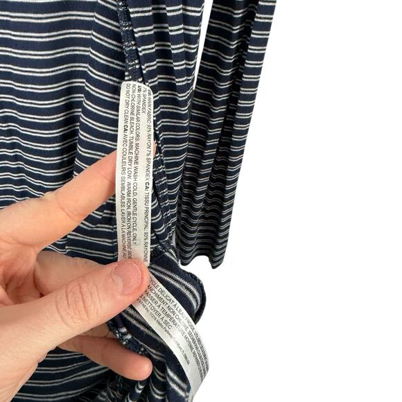 Soma Cool Nights Navy Blue Striped Robe Cardigan Open Front Womens Large - Picture 4 of 6